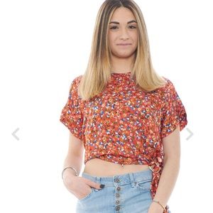 Pinko floral cropped top